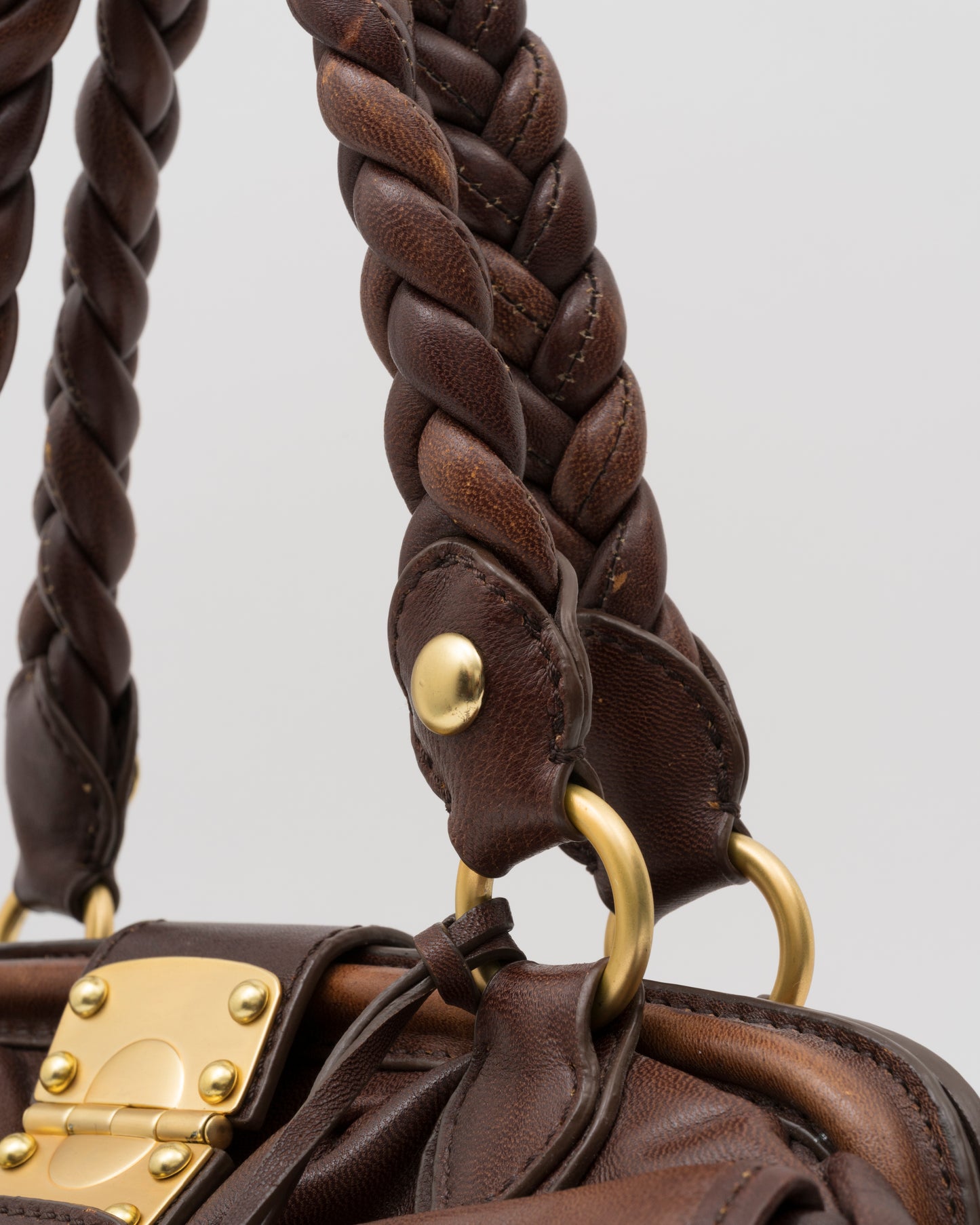 2000s MIU MIU Chocolate Matelasse Frame Bag