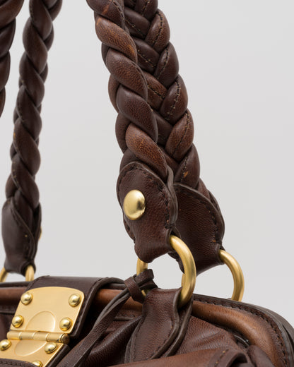 2000s MIU MIU Chocolate Matelasse Frame Bag