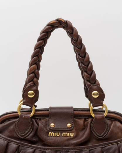 2000s MIU MIU Chocolate Matelasse Frame Bag