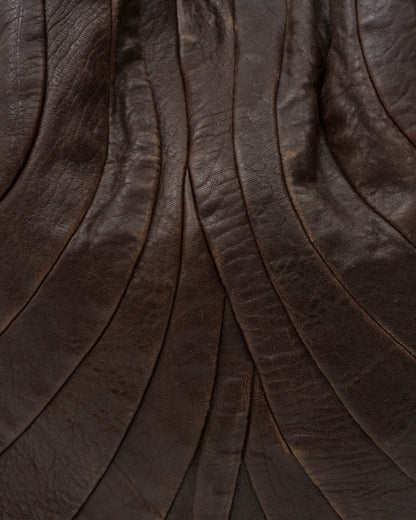2000s MIU MIU Chocolate Distressed Patchwork Hobo Bag