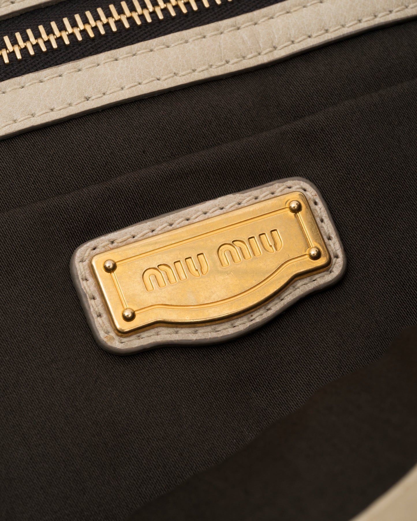 2000s MIU MIU Beige Extra Large Matelasse Bag