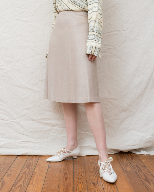 Vintage Beige Knit Skirt (S/M)