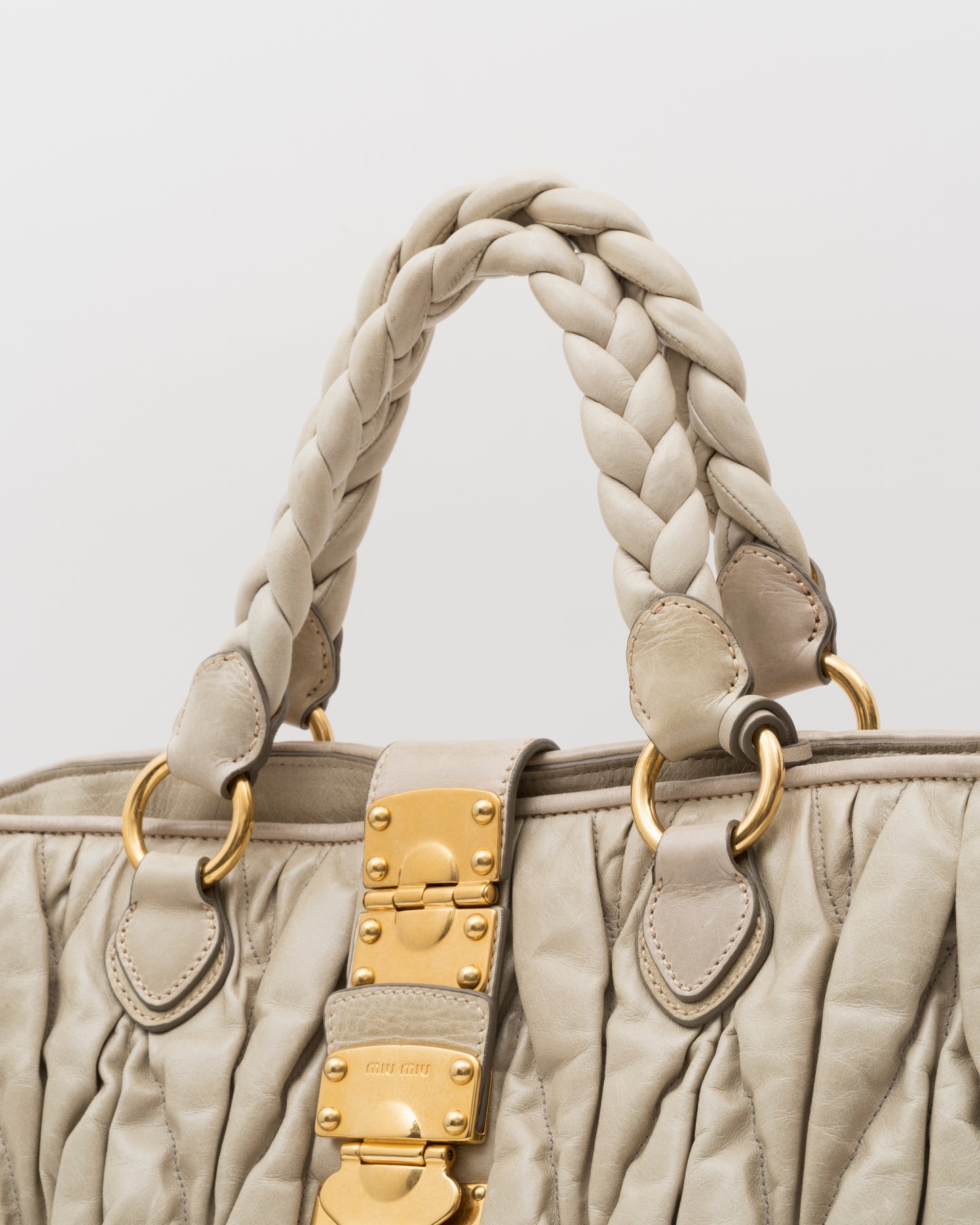 2000s MIU MIU Beige Extra Large Matelasse Bag