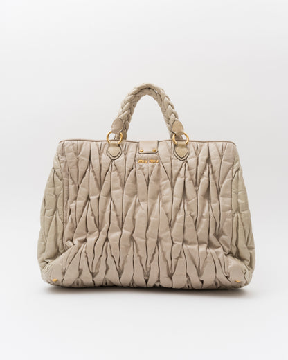 2000s MIU MIU Beige Extra Large Matelasse Bag