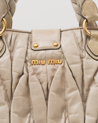 2000s MIU MIU Beige Extra Large Matelasse Bag