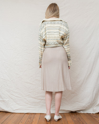 Vintage Beige Knit Skirt (S/M)