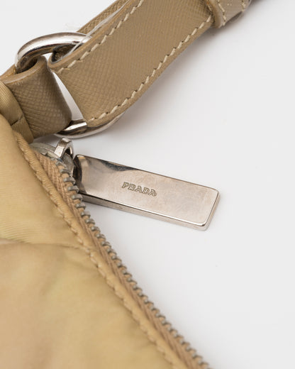 2000s PRADA Khaki Corda Tessuto Nylon Shoulder Bag