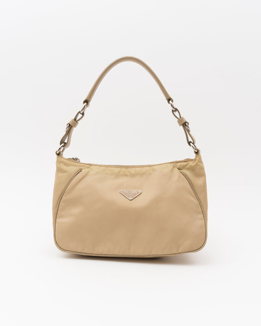 2000s PRADA Khaki Corda Tessuto Nylon Shoulder Bag