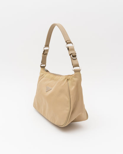 2000s PRADA Khaki Corda Tessuto Nylon Shoulder Bag