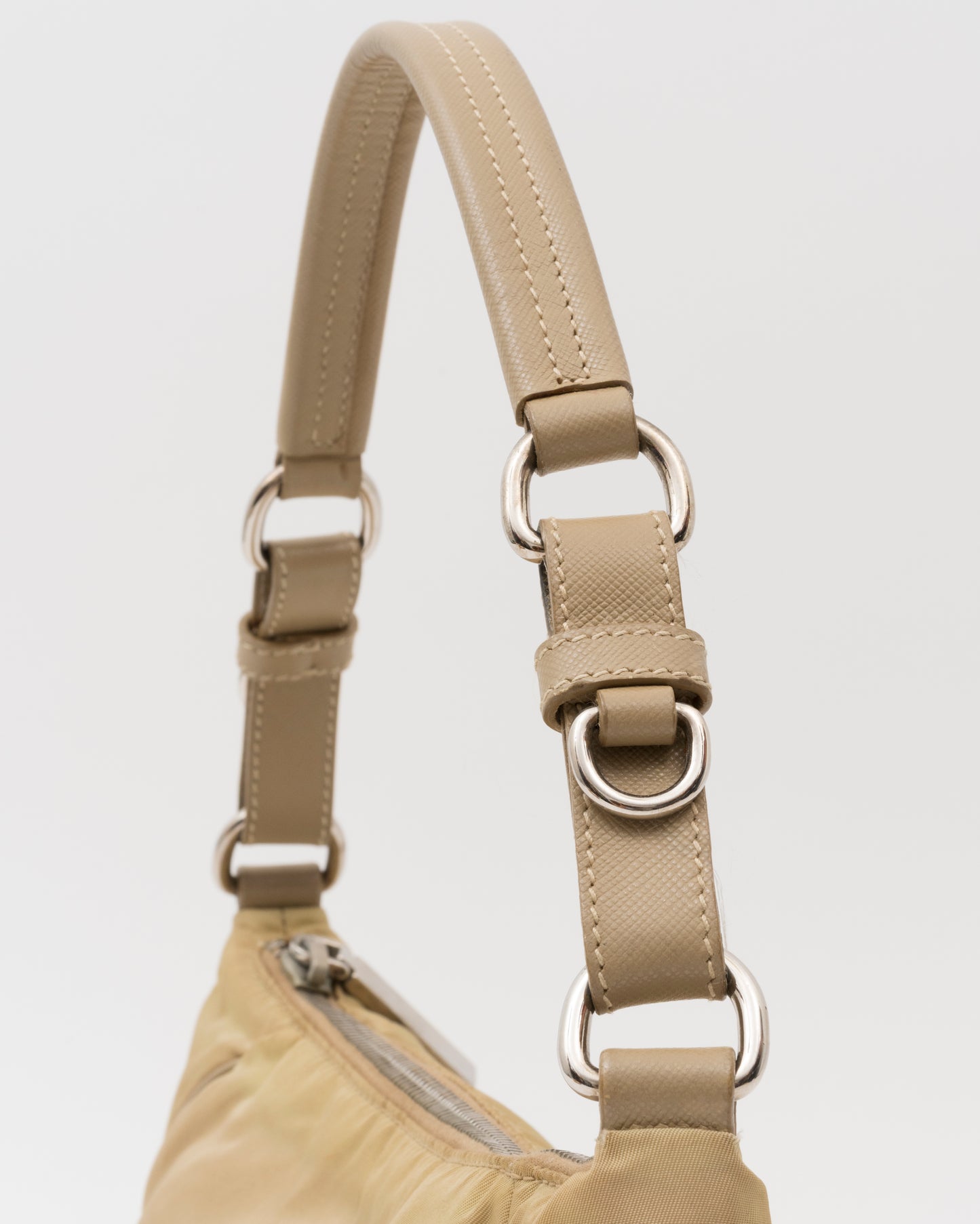 2000s PRADA Khaki Corda Tessuto Nylon Shoulder Bag