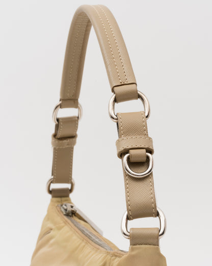 2000s PRADA Khaki Corda Tessuto Nylon Shoulder Bag