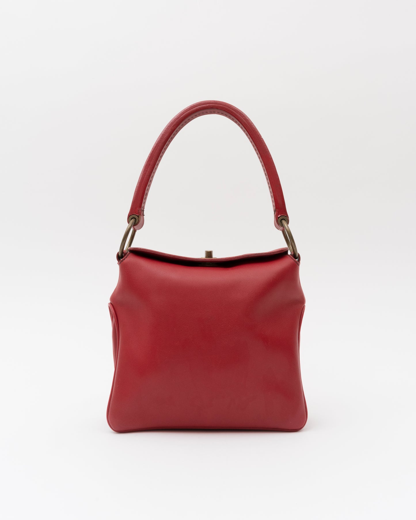 AW2003 MIU MIU Cherry Red Nappa Leather Turn Lock Bag