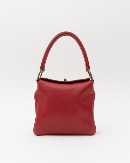 AW2003 MIU MIU Cherry Red Nappa Leather Turn Lock Bag
