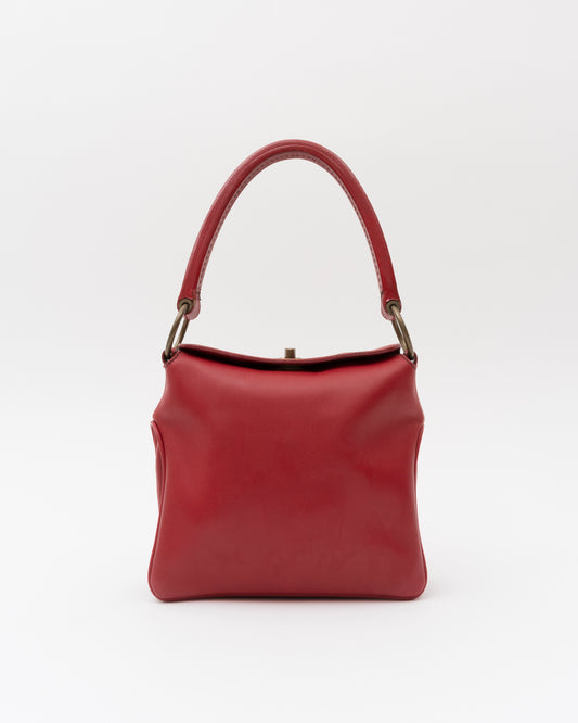 AW2003 MIU MIU Cherry Red Nappa Leather Turn Lock Bag