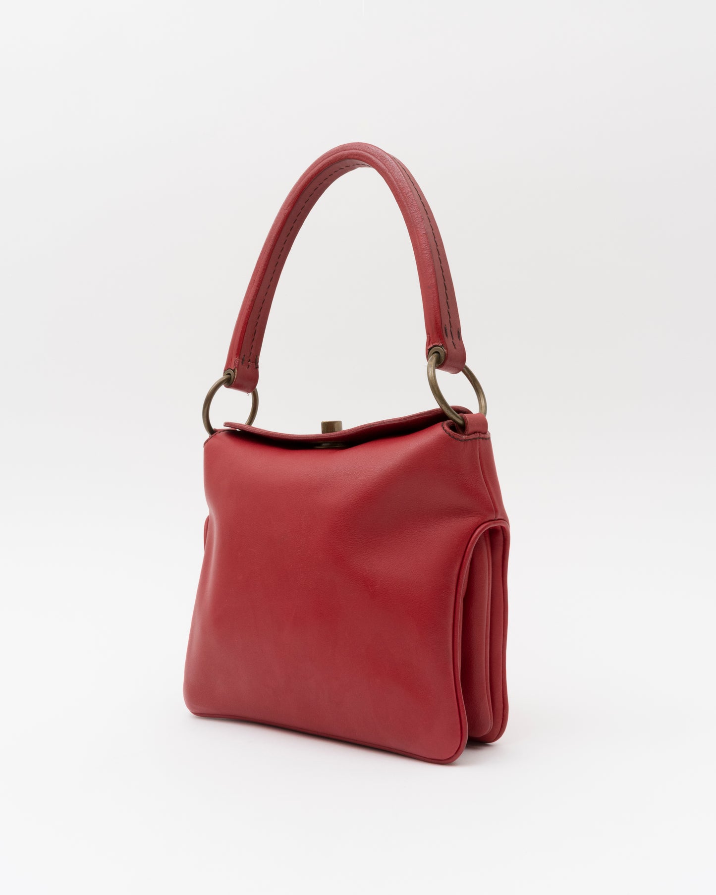 AW2003 MIU MIU Cherry Red Nappa Leather Turn Lock Bag