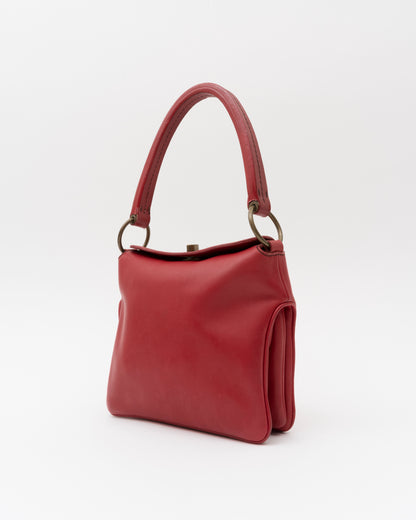 AW2003 MIU MIU Cherry Red Nappa Leather Turn Lock Bag