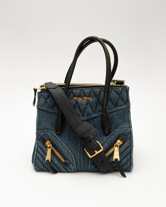 2000s MIU MIU Denim Moto Bag