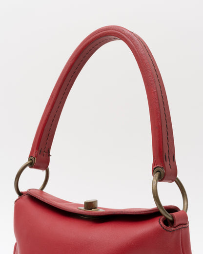 AW2003 MIU MIU Cherry Red Nappa Leather Turn Lock Bag