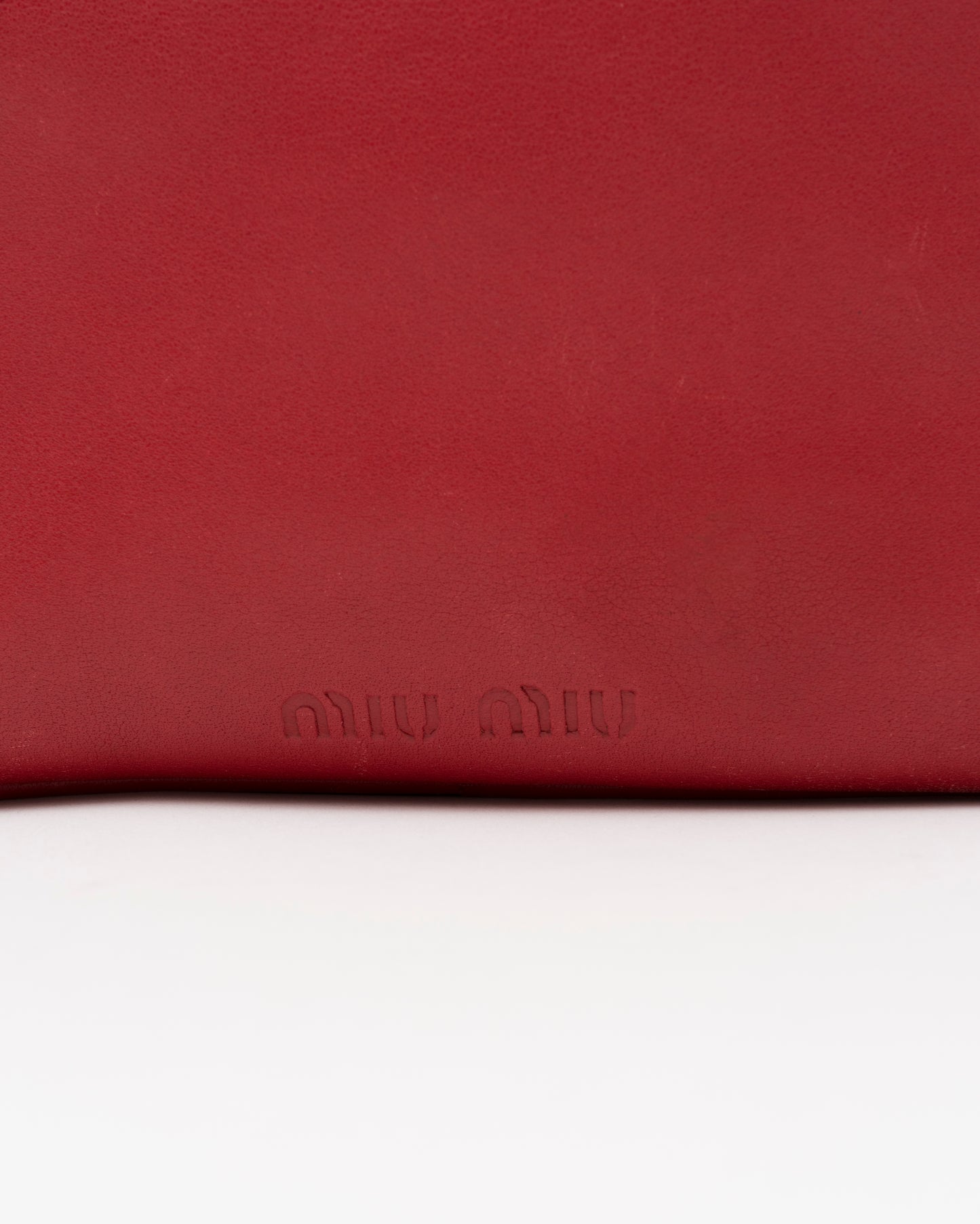 AW2003 MIU MIU Cherry Red Nappa Leather Turn Lock Bag