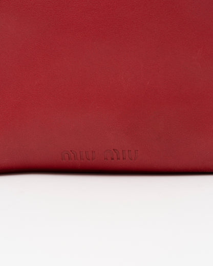 AW2003 MIU MIU Cherry Red Nappa Leather Turn Lock Bag