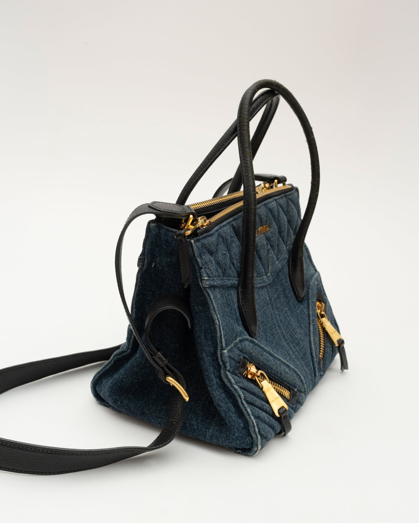 2000s MIU MIU Denim Moto Bag