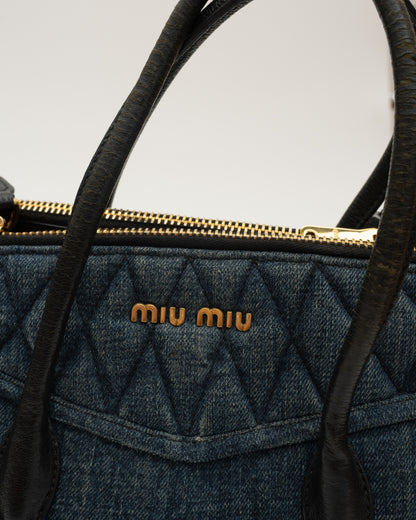 2000s MIU MIU Denim Moto Bag