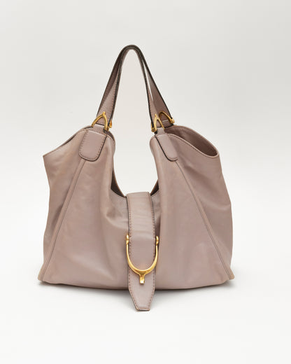 2000s GUCCI Lilac Soft Stirrup Hobo Bag
