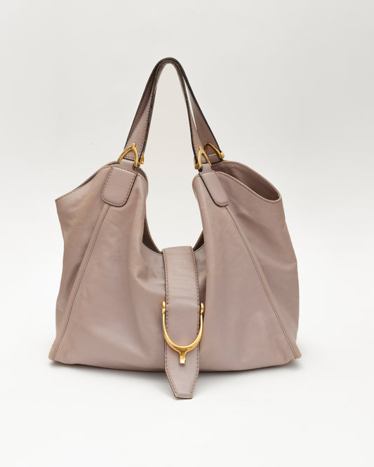 2000s GUCCI Lilac Soft Stirrup Hobo Bag