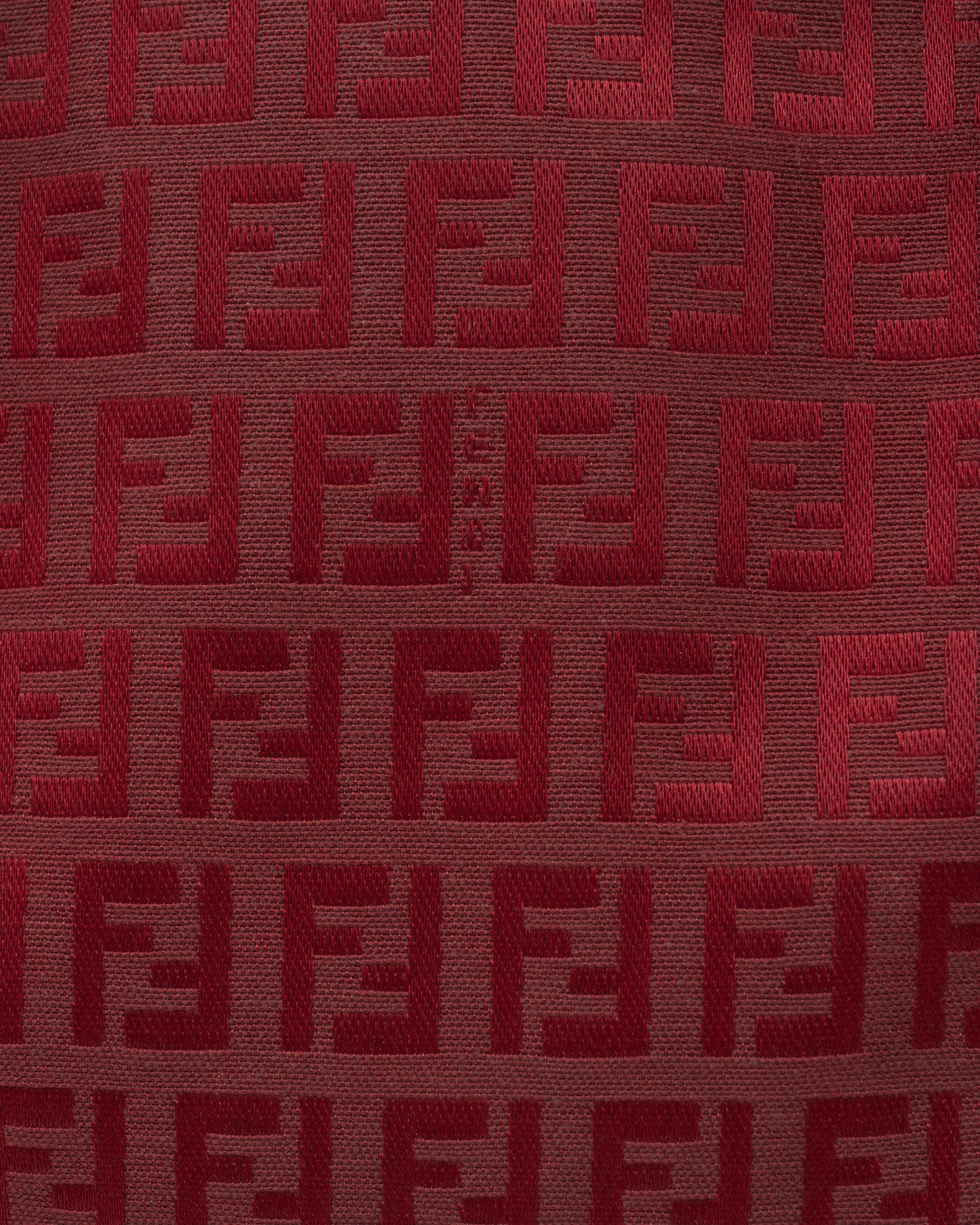 90s FENDI Red Zucchino Double Zip Satchel
