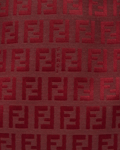 90s FENDI Red Zucchino Double Zip Satchel