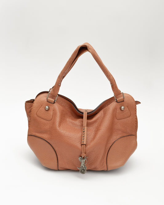 2000s CELINE Carriage Charm Terracotta Blush Hobo Bag
