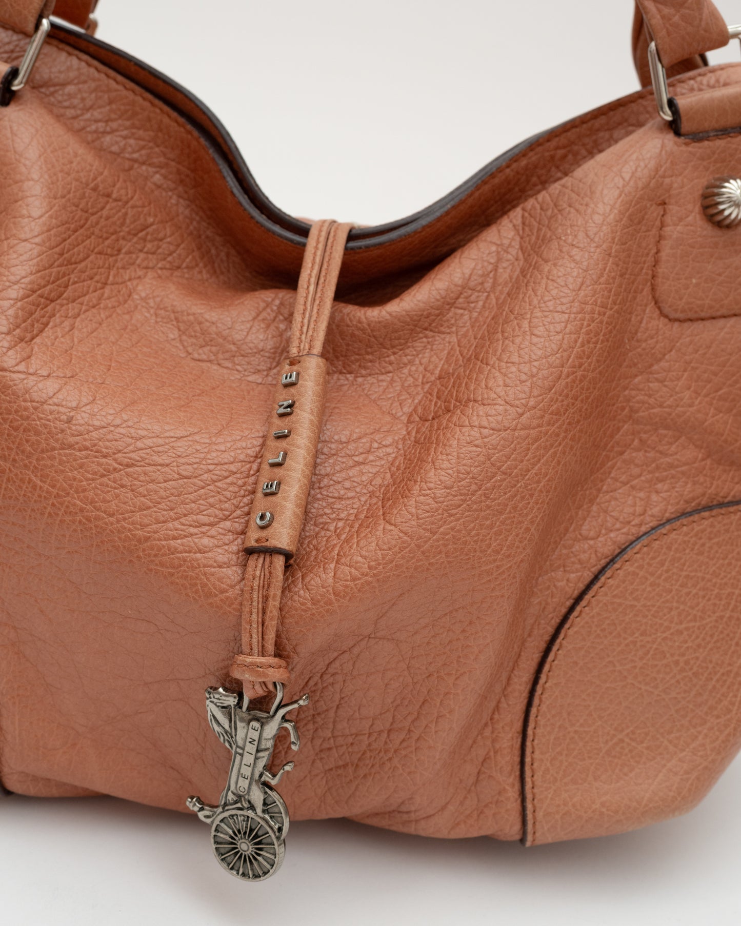 2000s CELINE Carriage Charm Terracotta Blush Hobo Bag