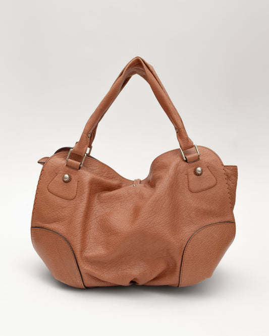 2000s CELINE Carriage Charm Terracotta Blush Hobo Bag