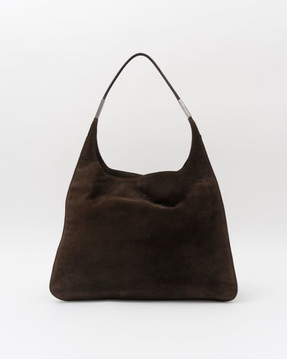 90s GUCCI Tom Ford Era Chocolate Suede Shoulder Bag