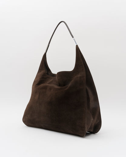 90s GUCCI Tom Ford Era Chocolate Suede Shoulder Bag
