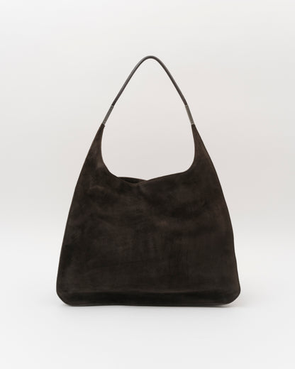 90s GUCCI Tom Ford Era Chocolate Suede Shoulder Bag