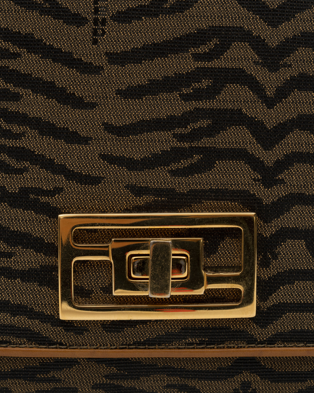 90s FENDI Tiger Stripe Jacquard Shoulder Bag