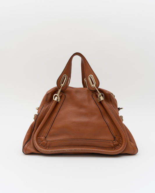2000s CHLOE Military Paraty Brown Leather Bag