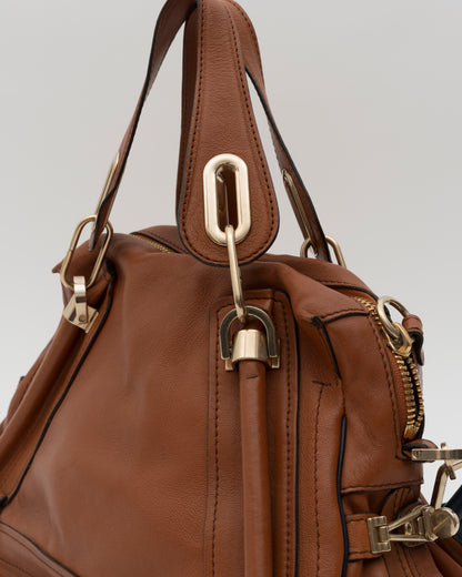 2000s CHLOE Military Paraty Brown Leather Bag