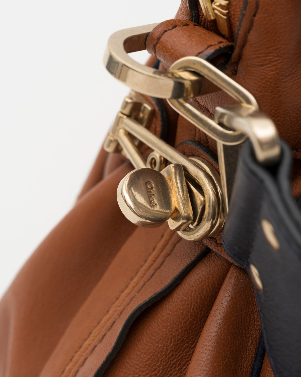 2000s CHLOE Military Paraty Brown Leather Bag