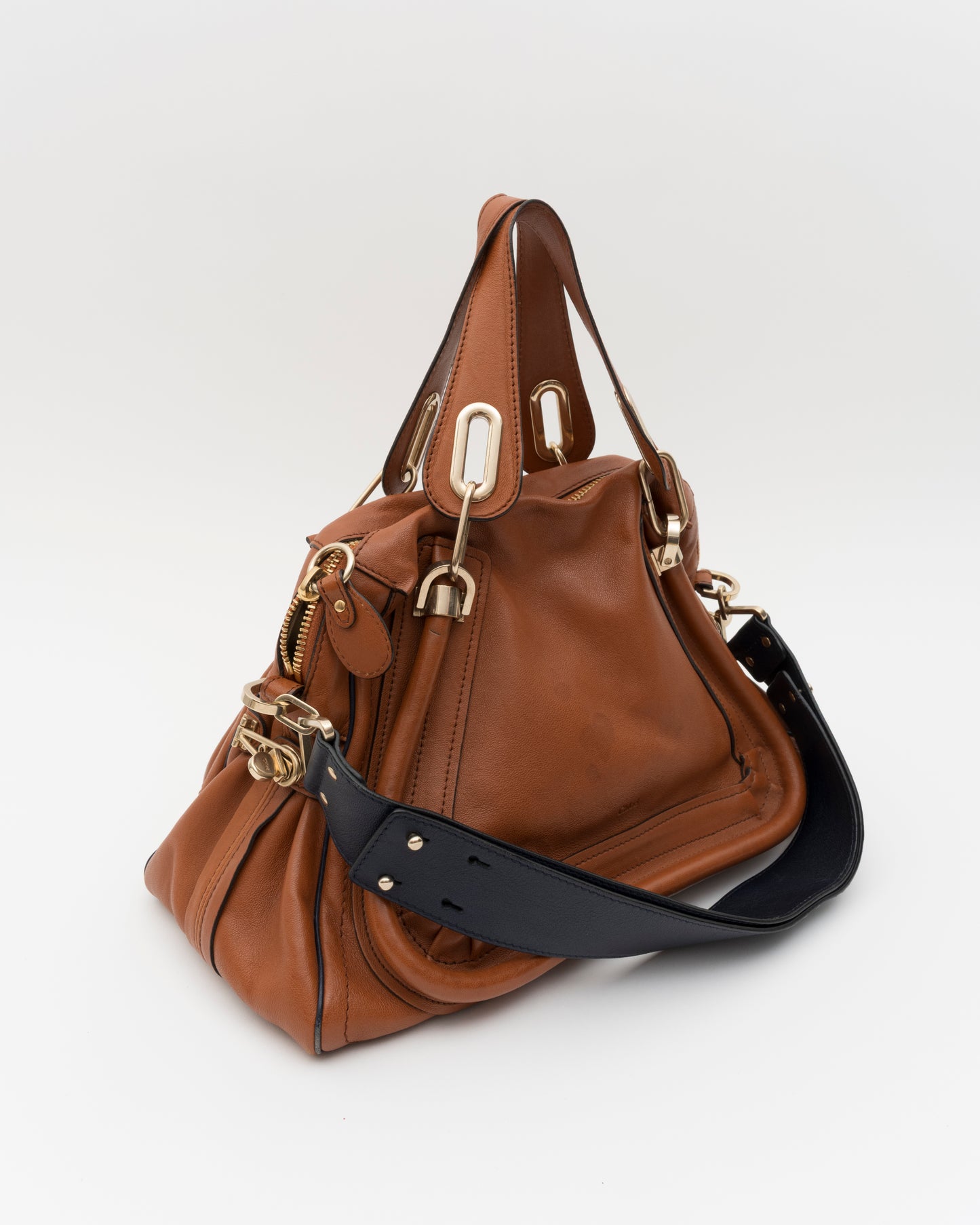 2000s CHLOE Military Paraty Brown Leather Bag