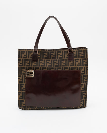 90s FENDI Brown ZUCCA Tote Bag