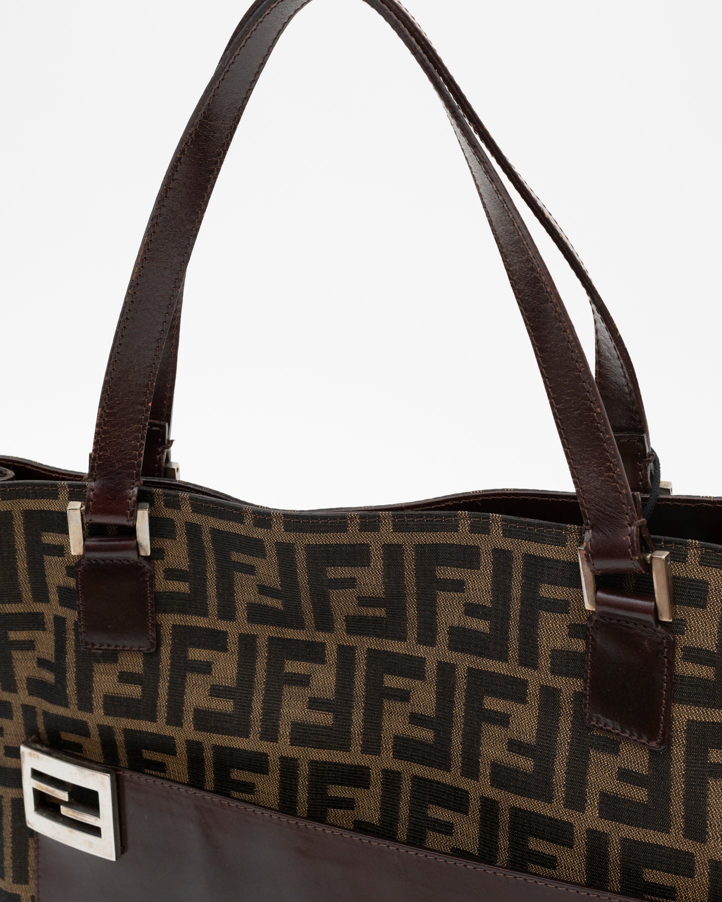 90s FENDI Brown ZUCCA Tote Bag