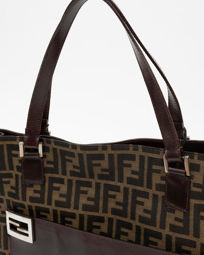90s FENDI Brown ZUCCA Tote Bag