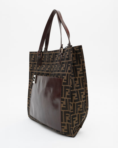 90s FENDI Brown ZUCCA Tote Bag