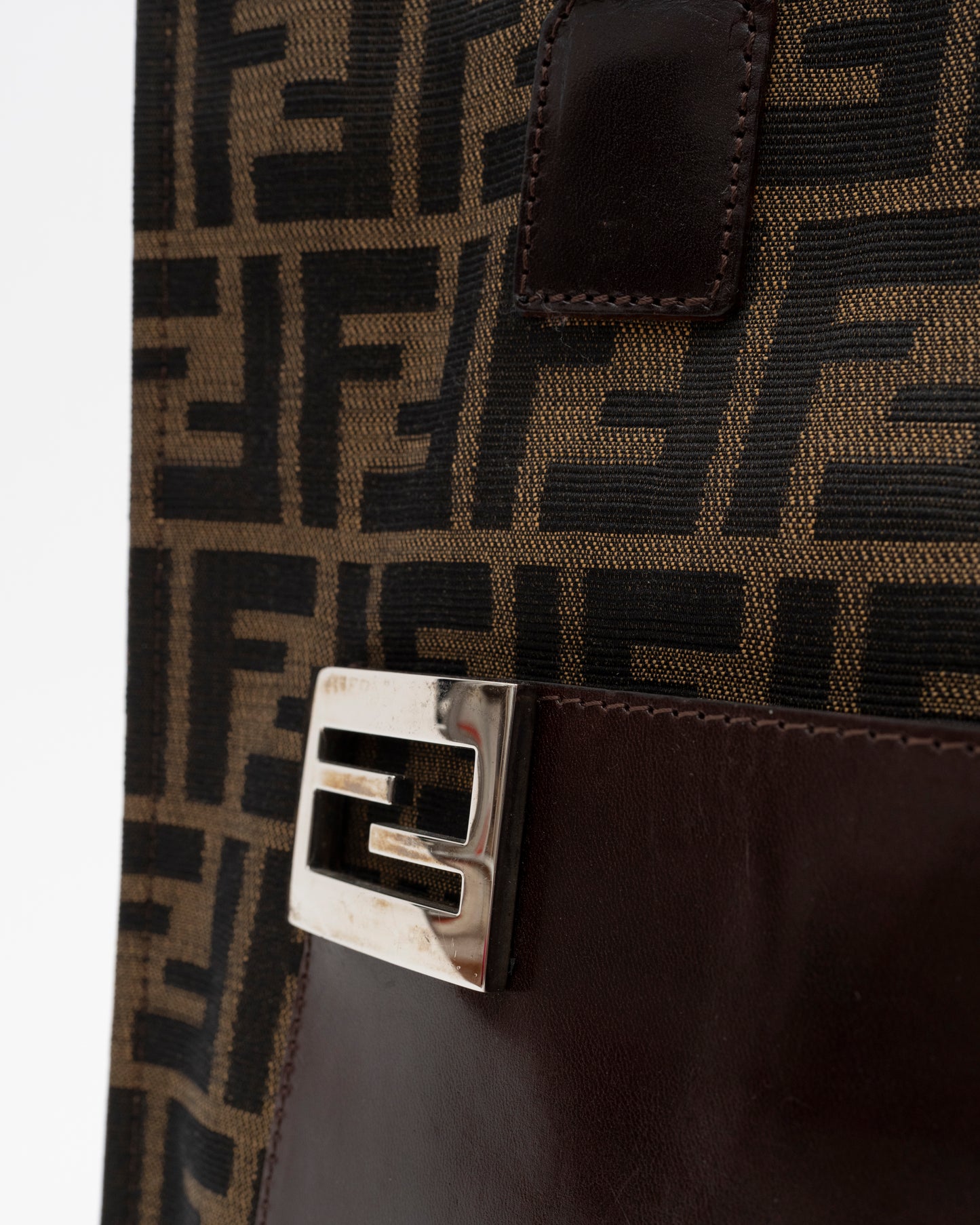 90s FENDI Brown ZUCCA Tote Bag