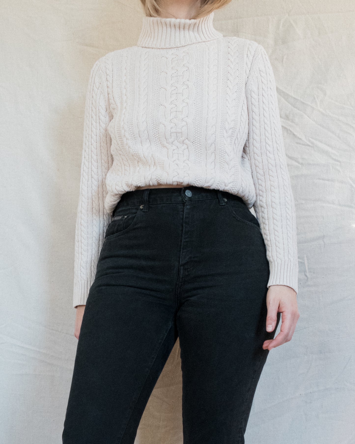 Vintage Cable Knit Reworked Sweater (XS/S)