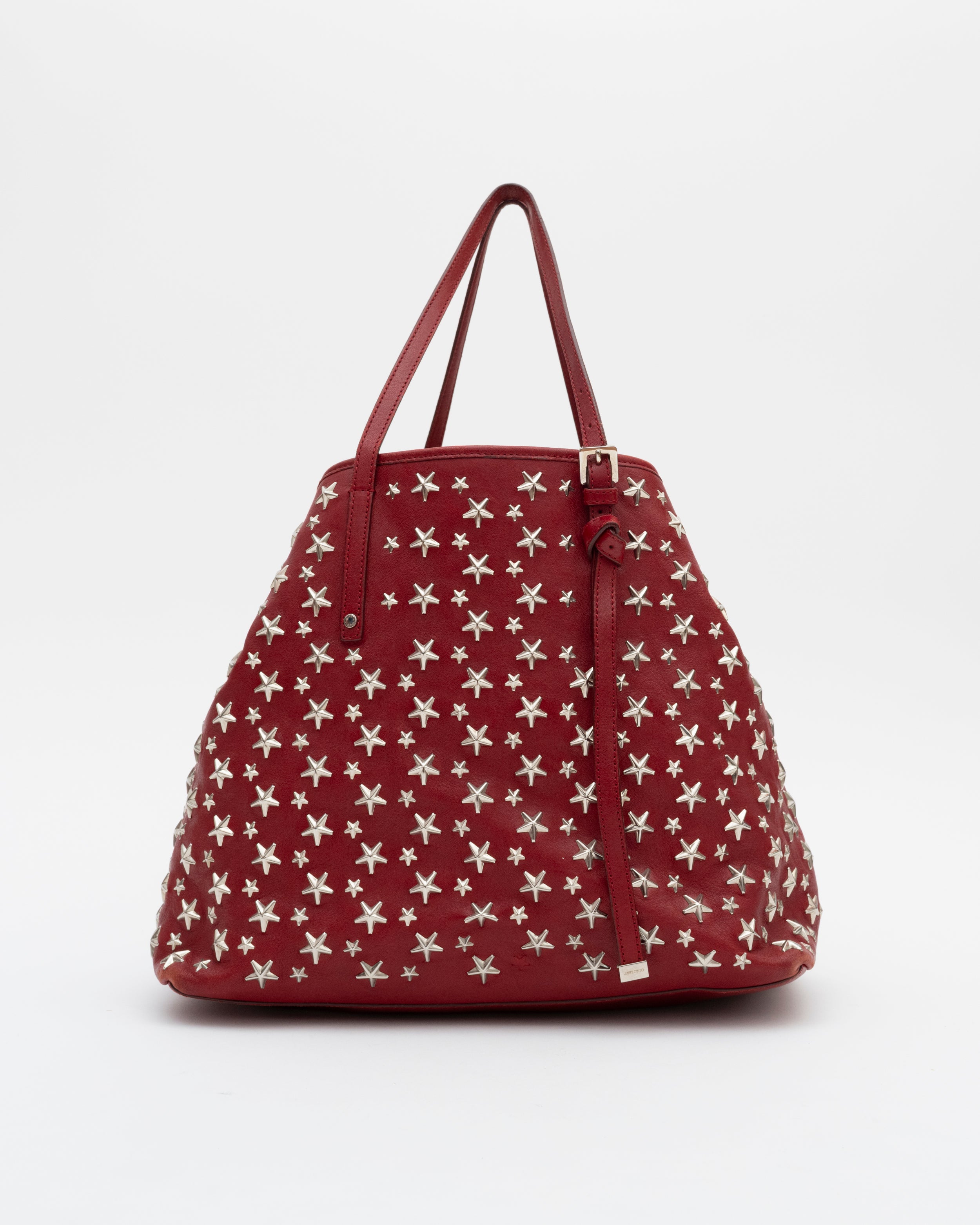 2000s JIMMY CHOO Deep Red Large Sasha Tote – Closed Caption
