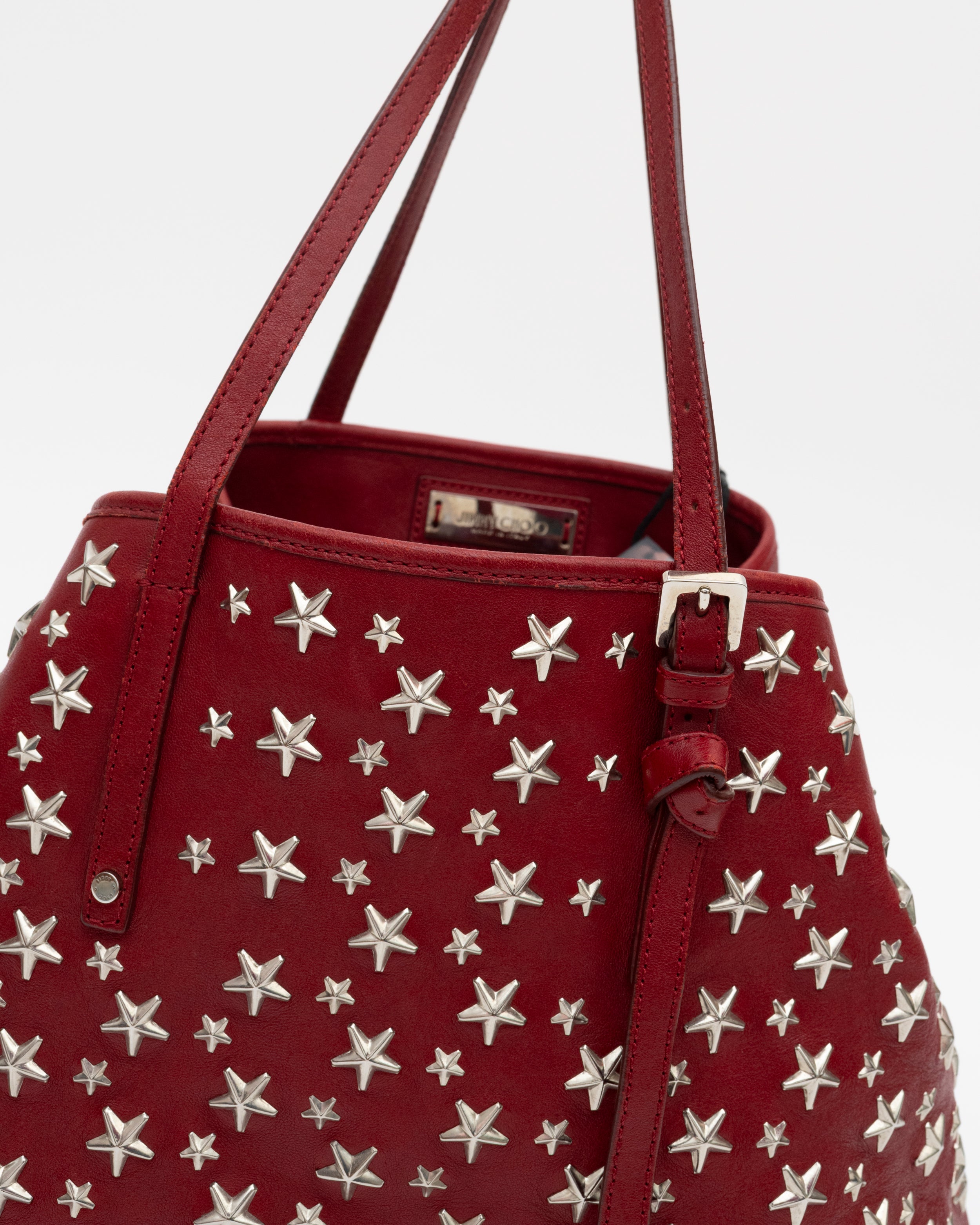 2000s JIMMY CHOO Deep Red Large Sasha Tote – Closed Caption