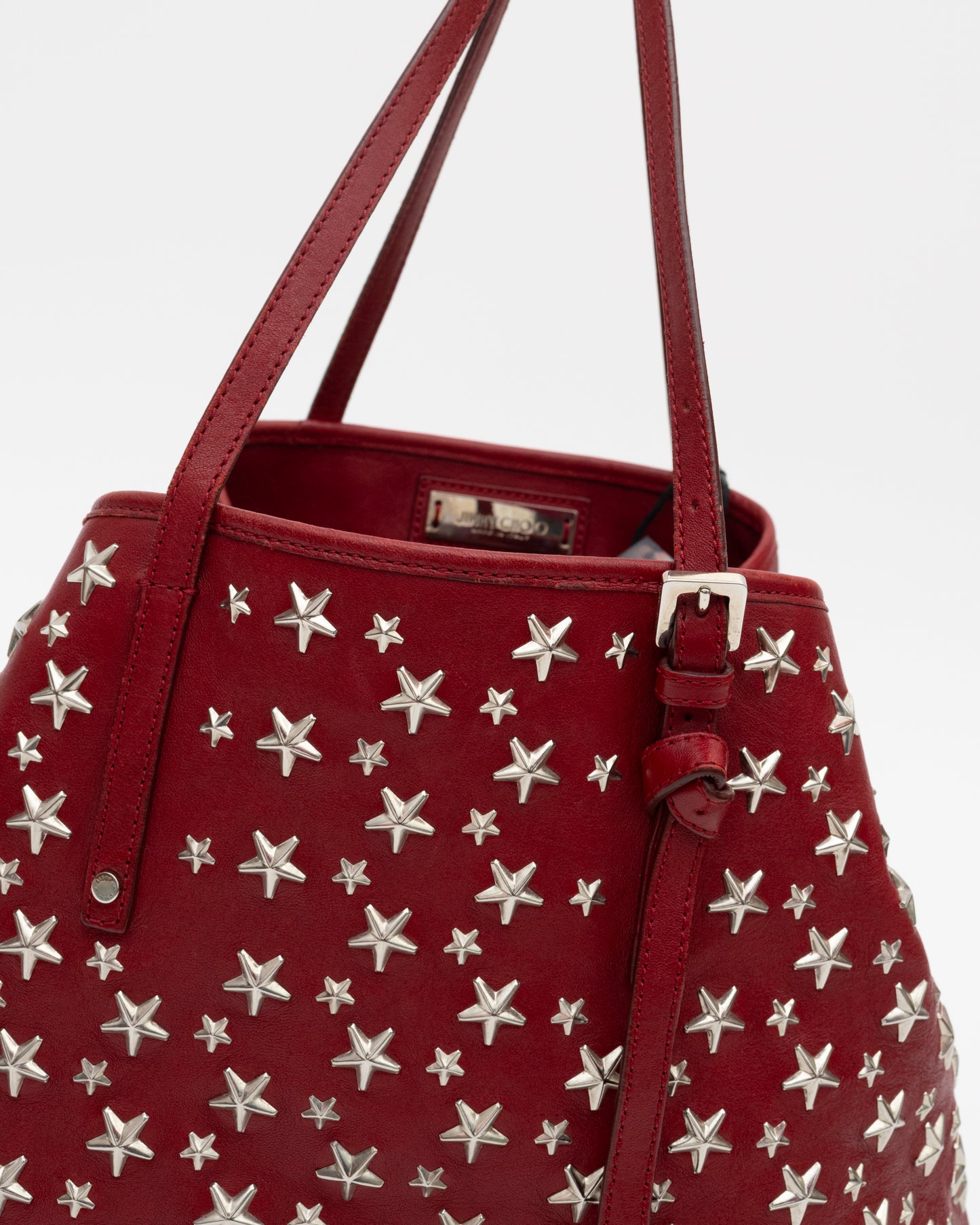 2000s JIMMY CHOO Deep Red Large Sasha Tote